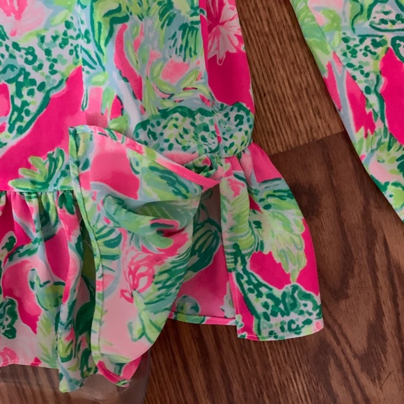Lilly Pulitzer Women's Pink and Green Tensley Top - Picture 12 of 16